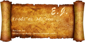 Erdődi János névjegykártya